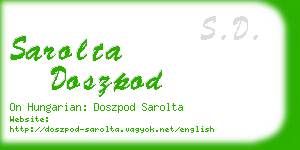 sarolta doszpod business card